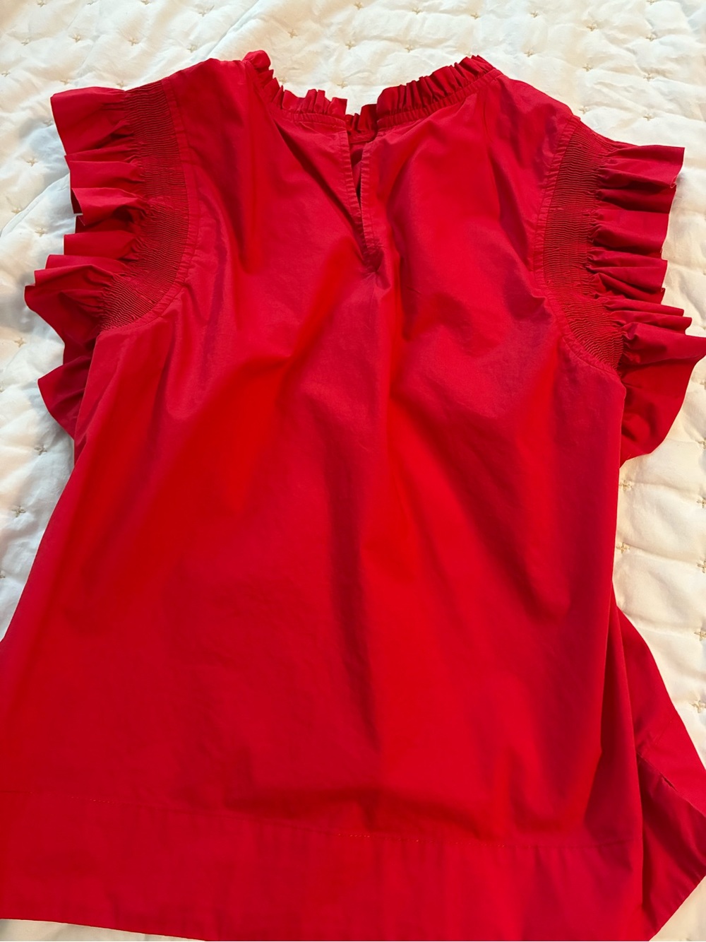 English Factory Red Ruffle Neck Blouse - Picture 3 of 3